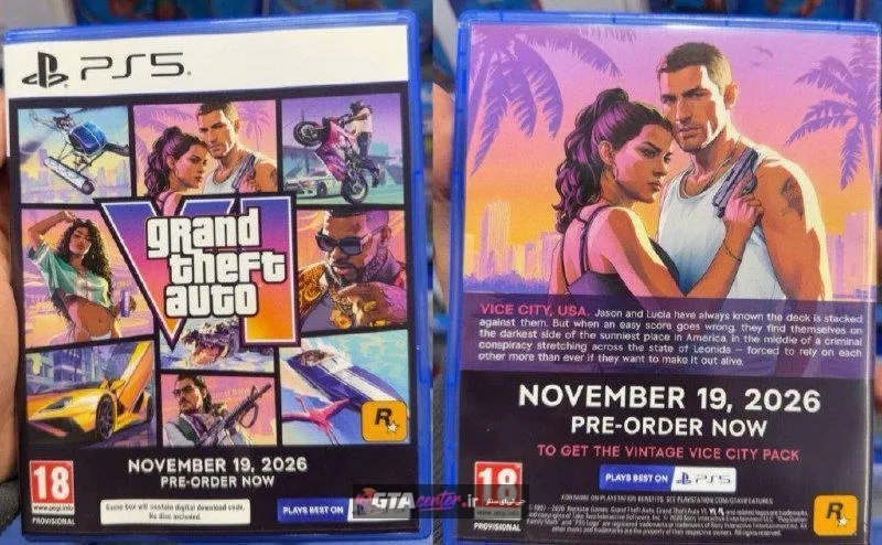  بررسی تصاویر رسمی روبروی و پشت جعبه نسخه پیش‌نمایش بازی GTA 6،